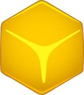 yellow cube on a white background