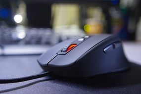 computer mouse on a blurred background
