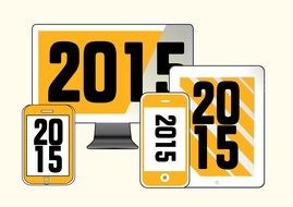 smartphones with new year 2015 wallpaper