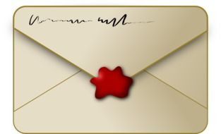 envelope sealed with wax seal drawing