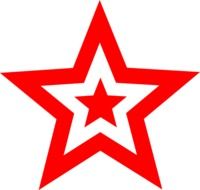 red stars of communism on a white background