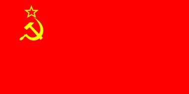 USSR flag with hammer and sickle symbol