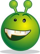 clipart of the smiley of happy green alien