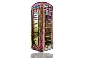 traditional london phone booth, illustration