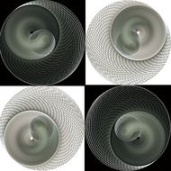 black and white fractal digital art with bubbles