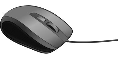 computer mouse device white black drawing