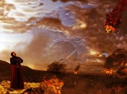 end of the world and man drawing