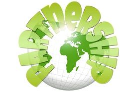 Partnership inscription on the background of the planet