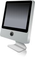 computer monitor on white background