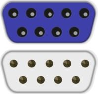 computer plugs in different colors