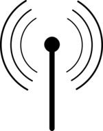 antenna and signal waves, icon