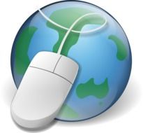 painted planet and white computer mouse