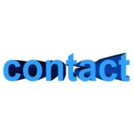 contact, blue 3d word