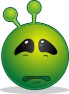alien smiley is going to cry