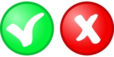 graphic image of green and red buttons