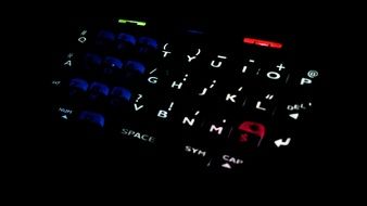 illuminated keyboard of smartphone blackberry