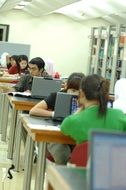 students work on computers