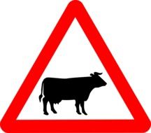 cattle crossing sign