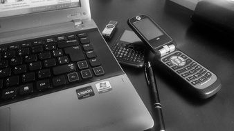 wireless communication devices on table