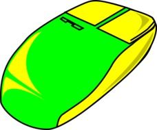 painted yellow-green computer mouse