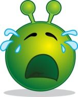 alien smiley burst into tears