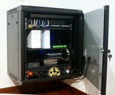 rack cabinet with router