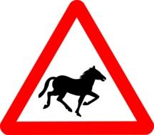 horse information sign drawing