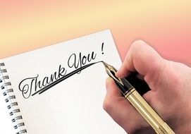 thank you text drawing