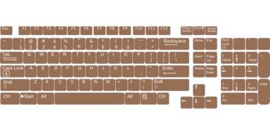 keyboard with brown keys