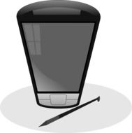 drawing a smartphone in a black case