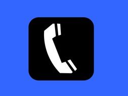 Black and blue phone sign