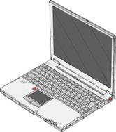 drawing of a laptop with dark screen