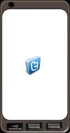 mobile phone with twitter icon