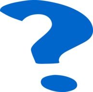 funny blue question mark of punctuation