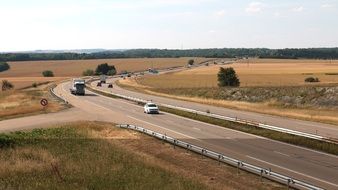 highway among beautiful nature in burgundy