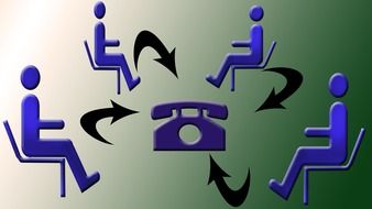 Telephone communication clipart