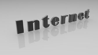clipart of 3d text of internet