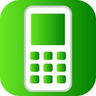 cell phone on a green background