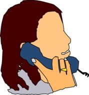 Woman is talking on the phone clipart