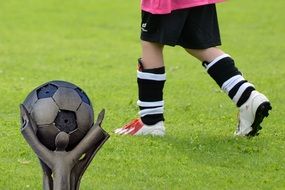 young football player on training