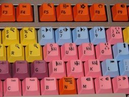 multicolored keyboard buttons