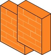 Orange firewall as a clipart