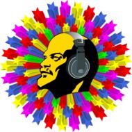 clipart of symbol of communism on a colored background