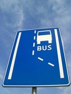 Blue sign of a bus station