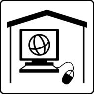 pictogram for internet cafe