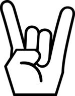 gesture with his fingers, rock-n-roll drawing
