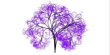 Abstract tree with purple branches