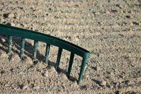 rake on the ground