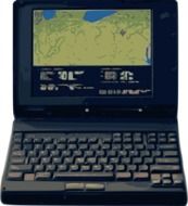 laptop with a map on the screen