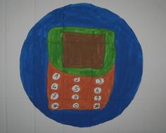 kid drawing of a mobile phone
